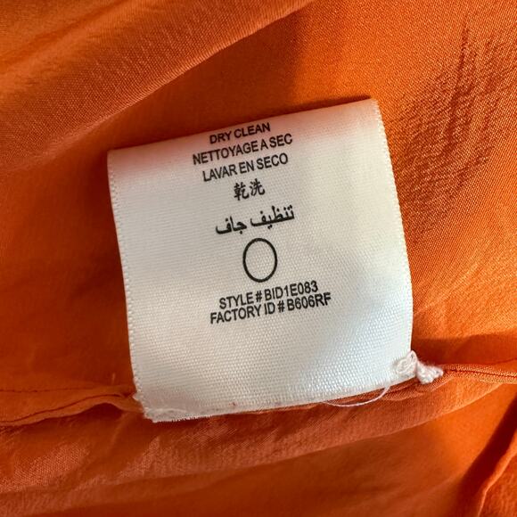 BCBG MAXAZRIA Silk Blouse WMNS XS Orange V-Neck Split Flutter Sleeve Lightweight - Picture 7 of 7